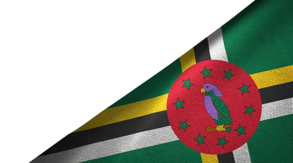 Dominica flagga höger sida med blank kopia utrymme — Stockfoto