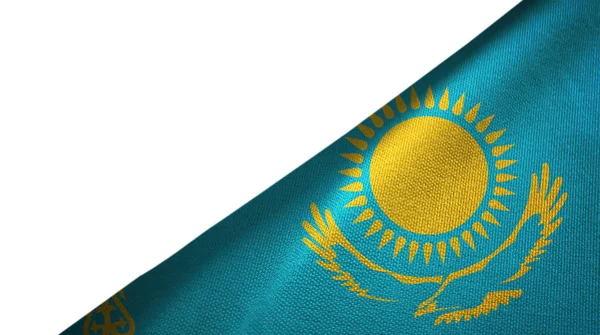 Kazachstan vlag rechterkant met lege kopie ruimte — Stockfoto