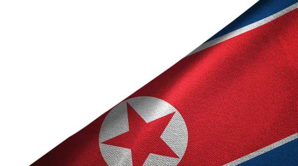 North Korea flag right side with blank copy space — Stock Photo, Image