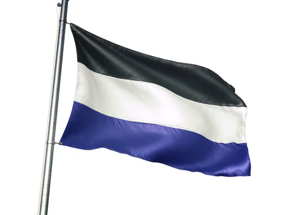 Брайн-ле-Конт Бельгії прапор розмахуючи на білому фоні — стокове фото