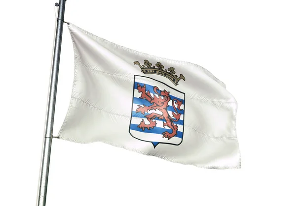 Durbuy da bandeira da Bélgica acenando isolado em fundo branco — Fotografia de Stock