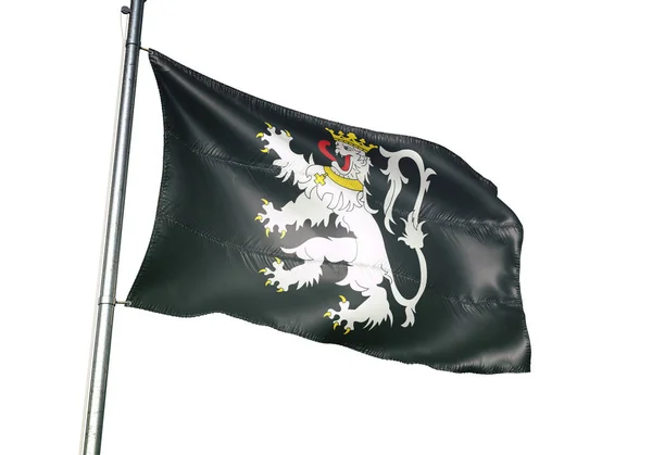 Gent Γάνδη του Βελγίου σημαία που κουνώντας απομονωμένη σε λευκό φόντο — Φωτογραφία Αρχείου