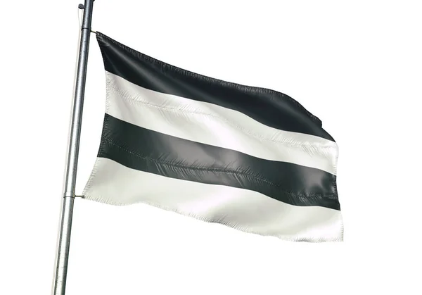 Halen Бельгії прапор розмахуючи в ізоляції на білому фоні — стокове фото
