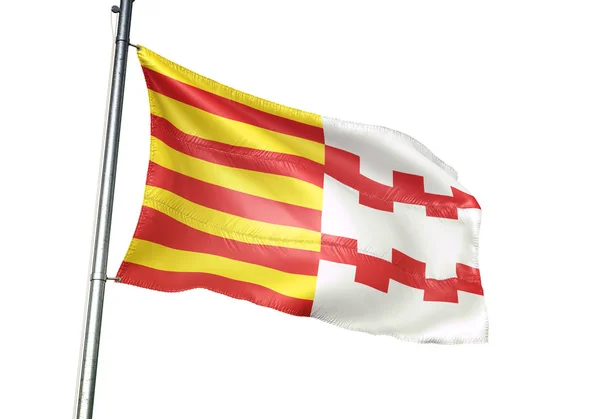 Bandeira de Hamont-Achel da Bélgica acenando isolada sobre fundo branco — Fotografia de Stock
