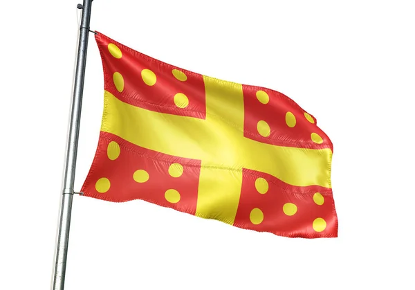 Harelbeke de Belgique drapeau agitant isolé sur fond blanc — Photo