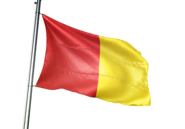 Sitio de Bélgica ondeando bandera aislada sobre fondo blanco — Foto de Stock