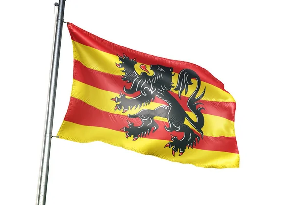Oudenaarde da Bélgica bandeira acenando isolado sobre fundo branco — Fotografia de Stock