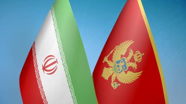 İran ve Karadağ bayraklarını mavi arka planda birleştirdiler