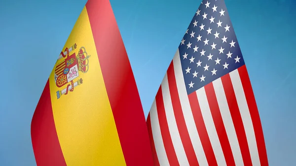 스페인과 미국의 파란색 배경을 이루고 — 스톡 사진