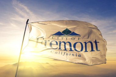 Fremont of California of United States flag waving clipart