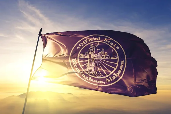 Birmingham Alabama Estados Unidos Ondeando Bandera — Foto de Stock