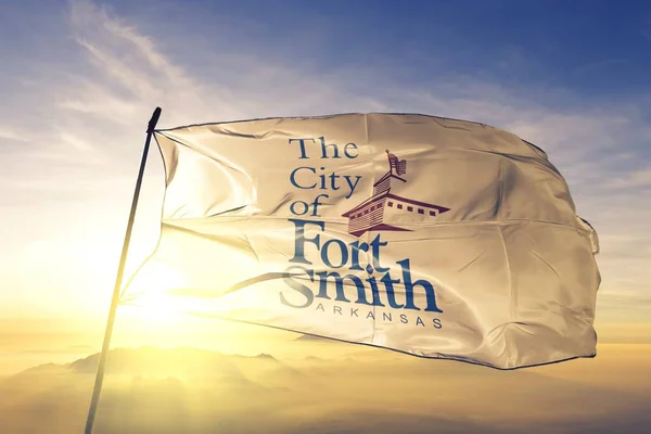 Fort Smith Arkansas Estados Unidos Ondeando Bandera — Foto de Stock