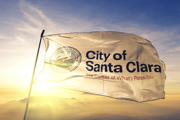 Santa Clara California Estados Unidos Ondeando Bandera — Foto de Stock
