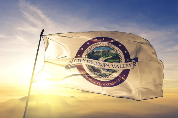 Jurupa Valley California Estados Unidos Ondeando Bandera — Foto de Stock