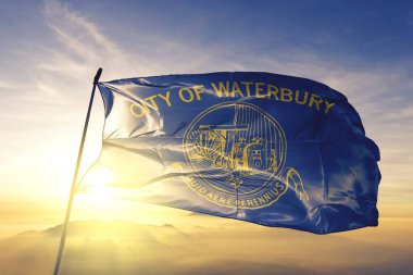 Waterbury of Connecticut of United States flag waving clipart