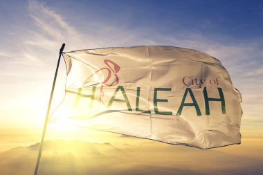 Hialeah of Florida of United States flag waving clipart