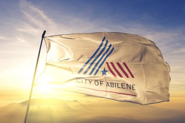 Birleşik Devletler bayrağı dalgalanan Teksas 'lı Abilene