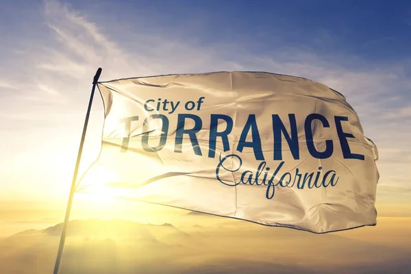 Torrance California Estados Unidos Ondeando Bandera — Foto de Stock