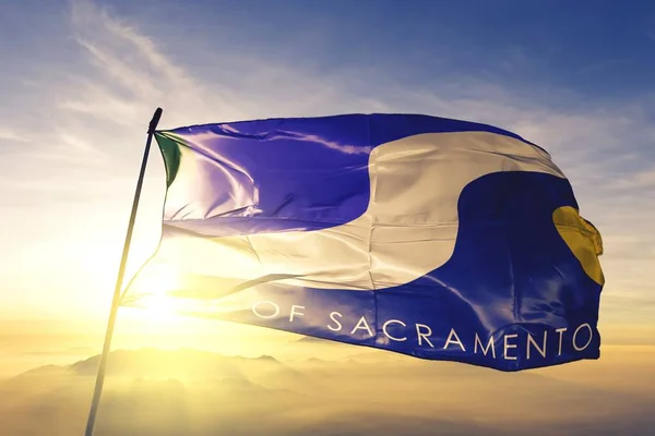 Sacramento California Estados Unidos Ondeando Bandera — Foto de Stock