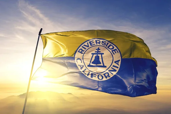 Riverside California Estados Unidos Ondeando Bandera — Foto de Stock