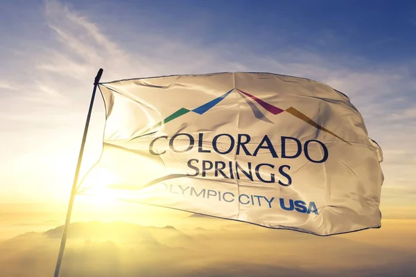 Colorado Springs Colorado Estados Unidos Ondeando Bandera — Foto de Stock