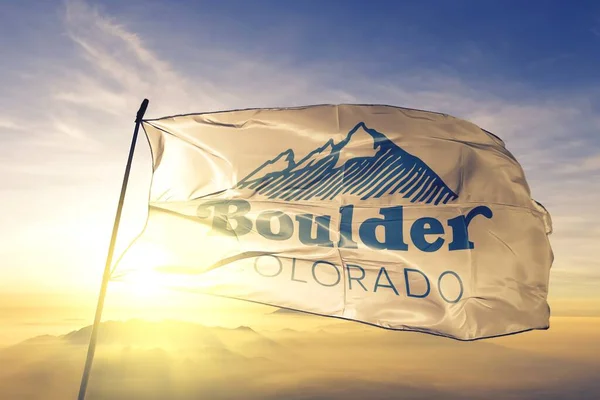 Boulder Colorado Estados Unidos Ondeando Bandera — Foto de Stock