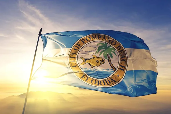 Pompano Beach Florida United States Flag Waving — Stock fotografie