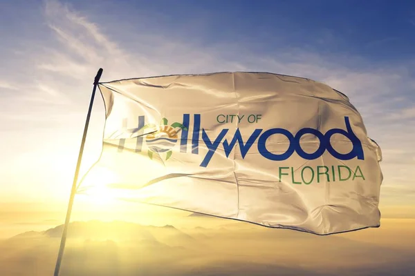 Hollywood of Florida of United States flag waving