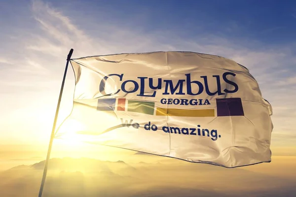 Colón Georgia Estados Unidos Ondeando Bandera — Foto de Stock
