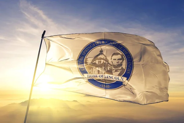 Springfield Bundesstaat Illinois Schwenkt Die Flagge — Stockfoto