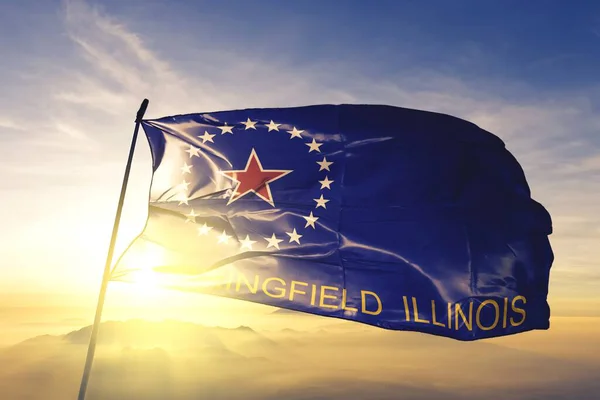 Springfield Illinois United States Flag Waving — Stock Photo, Image