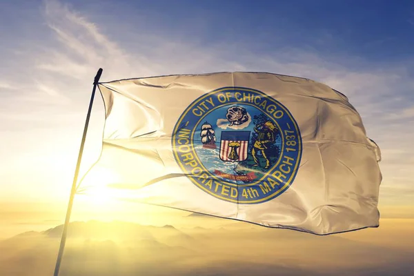 Chicago Illinois Stany Zjednoczone Flaga Macha — Zdjęcie stockowe