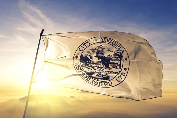 Augusta Maine Stany Zjednoczone Flaga Macha — Zdjęcie stockowe
