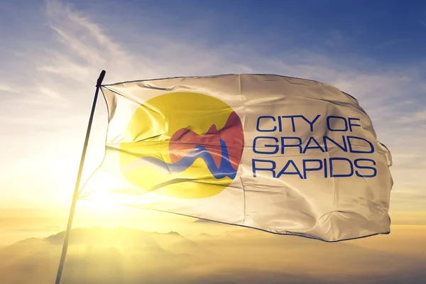 Grand Rapids Michigan Estados Unidos Ondeando Bandera — Foto de Stock