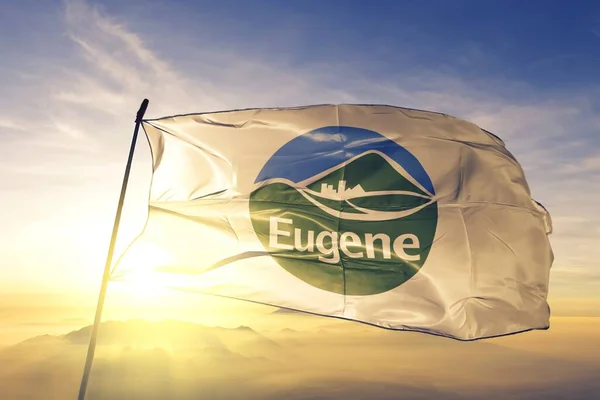 Eugene of Oregon of United States flag waving