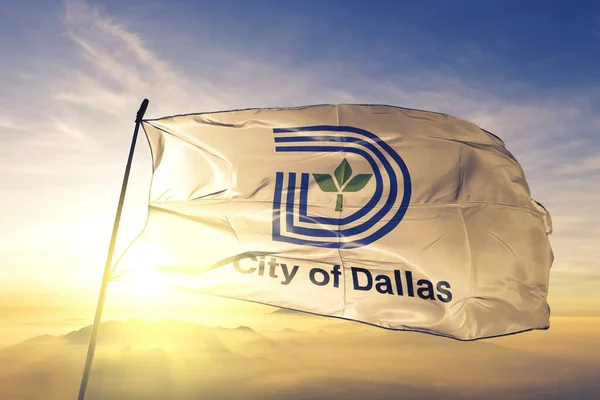 Dallas Texas Estados Unidos Ondeando Bandera — Foto de Stock