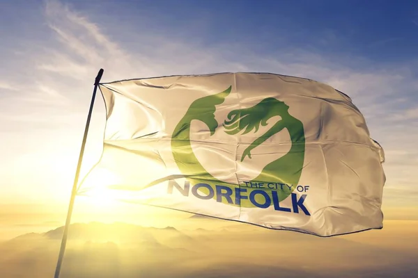 Norfolk Virginia Estados Unidos Ondeando Bandera — Foto de Stock