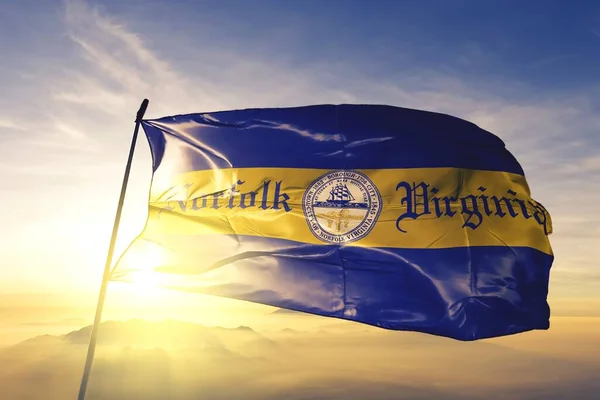 Norfolk Virginia United States Flag Waving — Stock fotografie
