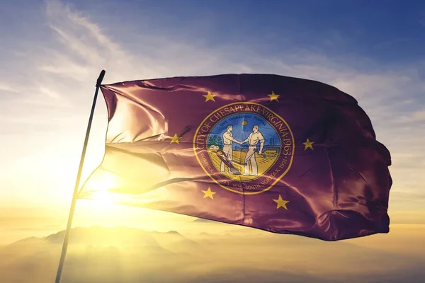 Chesapeake Της Βιρτζίνια Των Ηνωμένων Πολιτειών Κυματίζει Σημαία — Φωτογραφία Αρχείου
