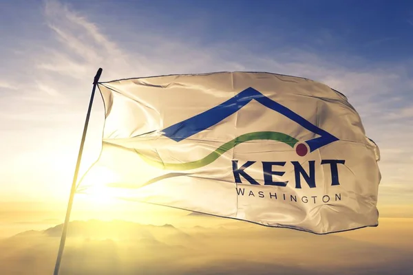 Kent Washington Estados Unidos Ondeando Bandera — Foto de Stock