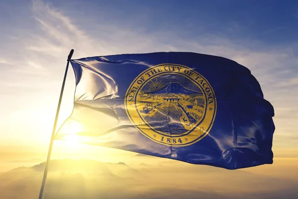 Tacoma Washington United States Flag Waving — Stock Photo, Image
