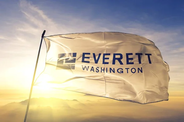 Everett Washington Estados Unidos Ondeando Bandera — Foto de Stock