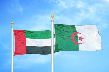 Birleşik Arap Emirlikleri ve Cezayir bayrak direğinde iki bayrak