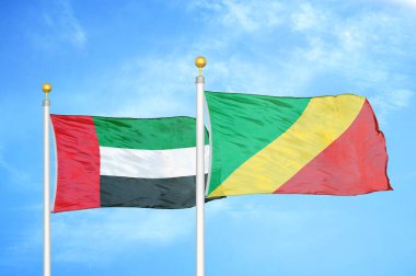 Birleşik Arap Emirlikleri ve Kongo bayrak direğinde iki bayrak