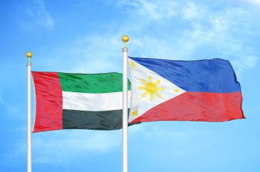 Birleşik Arap Emirlikleri ve Filipinler bayrak direğinde iki bayrak