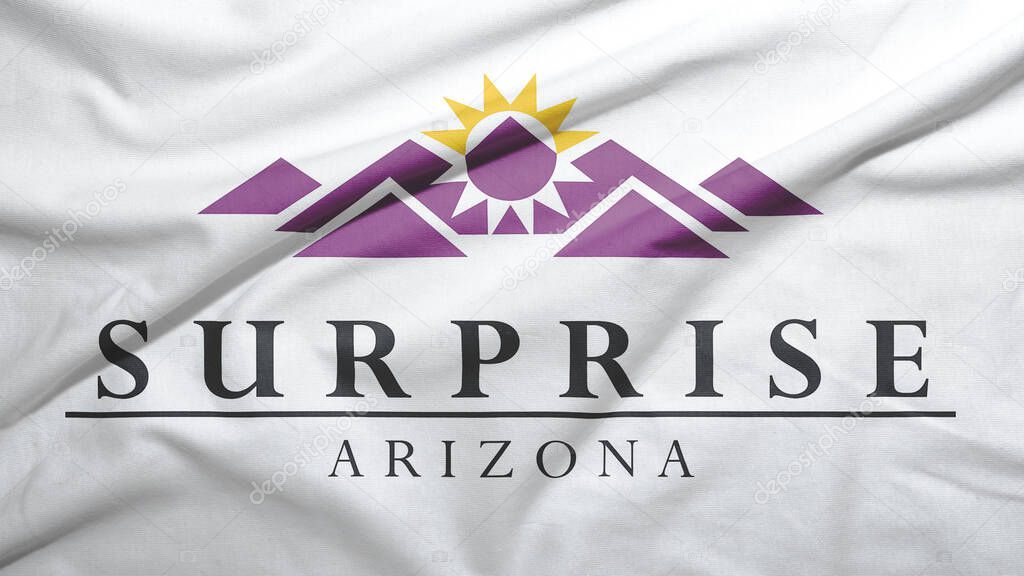 Surprise of Arizona of United States flag on the fabric texture background