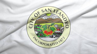 Kumaş dokusu arka planında ABD Bayrağı Kaliforniya 'dan San Leonardo
