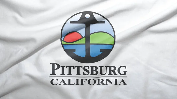 Pittsburg Kalifornii Flagi Stanów Zjednoczonych Tle Tekstury Tkaniny — Zdjęcie stockowe