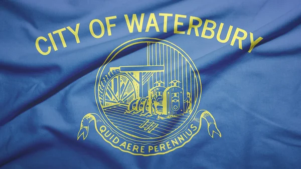 Waterbury Connecticut United States Flag Fabric Texture Background — Stock Photo, Image