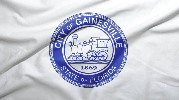 Bandera Gainesville Florida United States Sobre Fondo Textura Tela — Foto de Stock